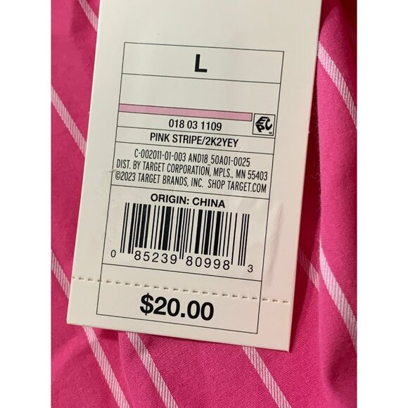 Large - Womens Sleeveless Shift Mini Dress - A New Day - Pink Striped - Picture 4 of 7